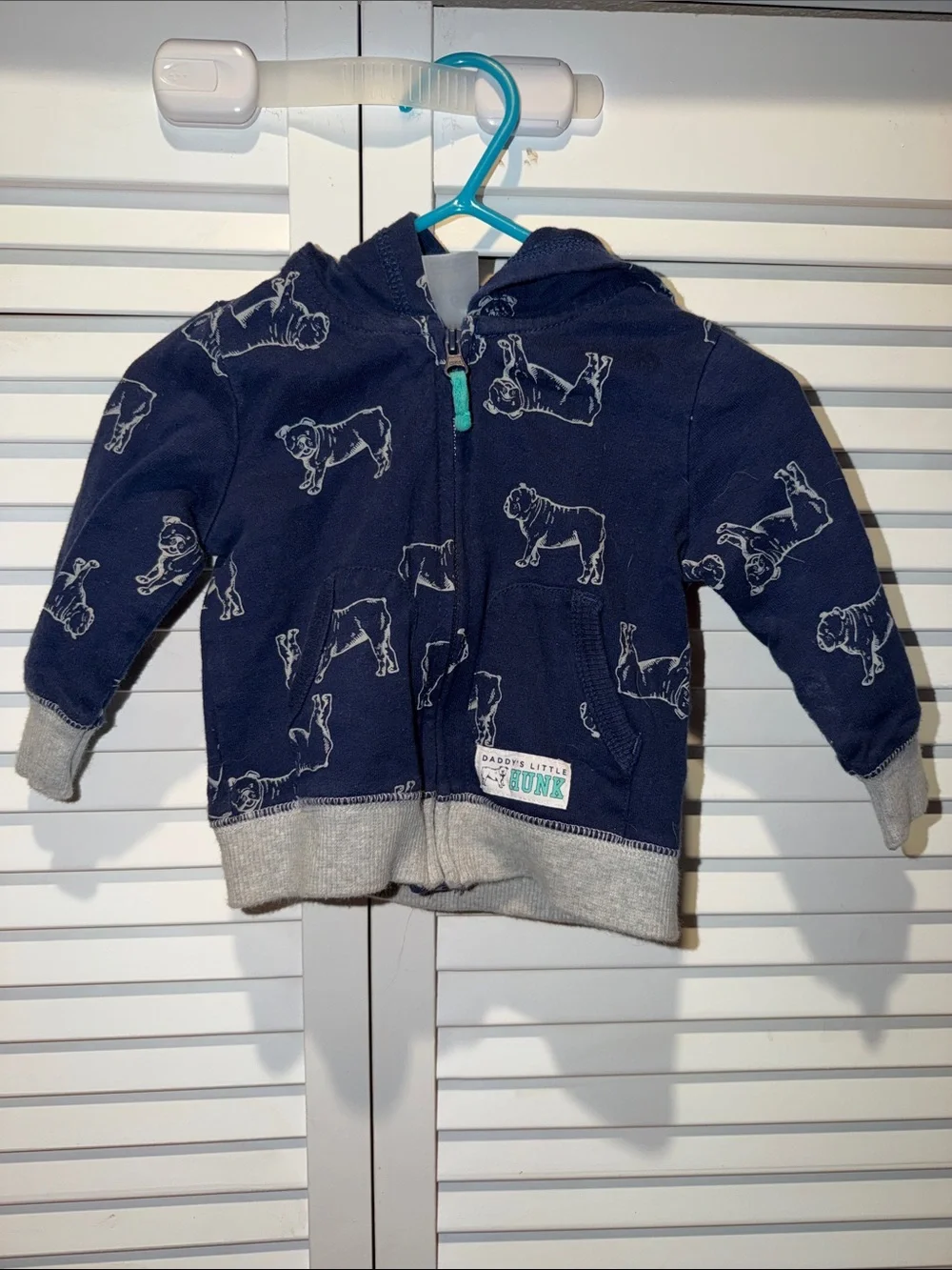 Carter's Navy Bulldog Hooded Zip-Up Sweatshirt